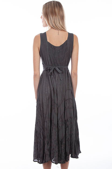 Lace Up Western Dress Gunmetal HC118