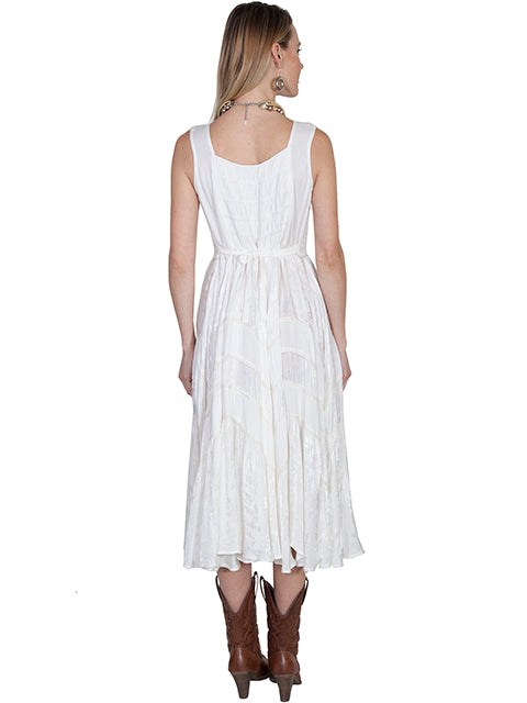 Lace Up Western Dress White HC118