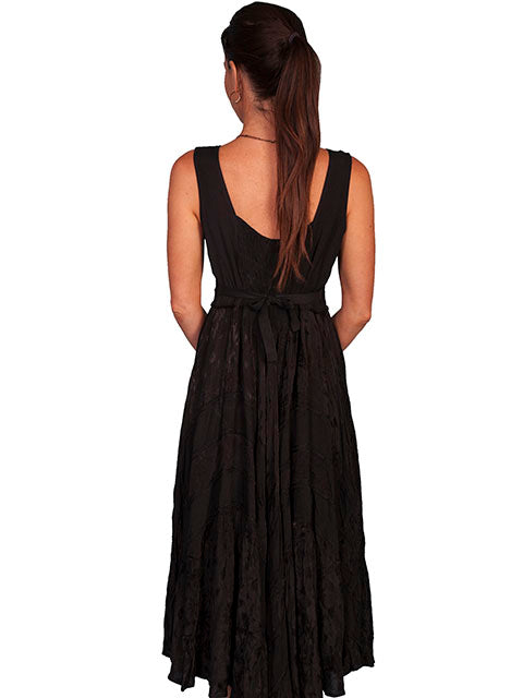Lace Up Western Dress Black HC118