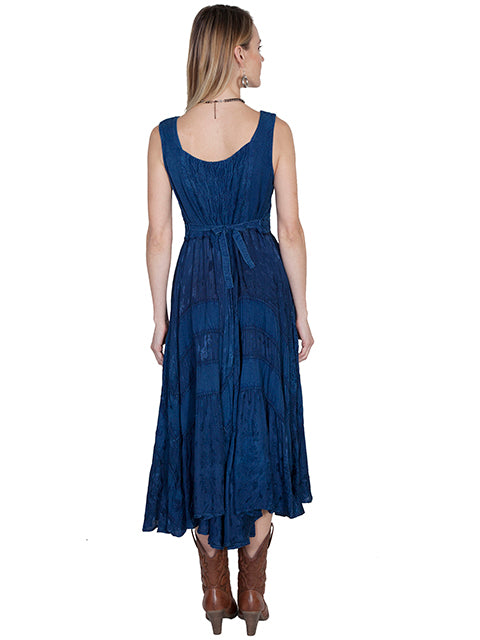 Lace Up Western Dress Dark Blue HC118