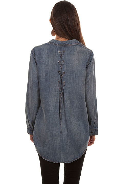 Denim Hi/Lo Blouse HC473