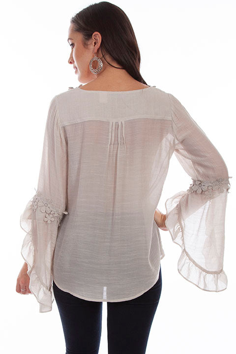 Floral Draping Sleeve Top HC692